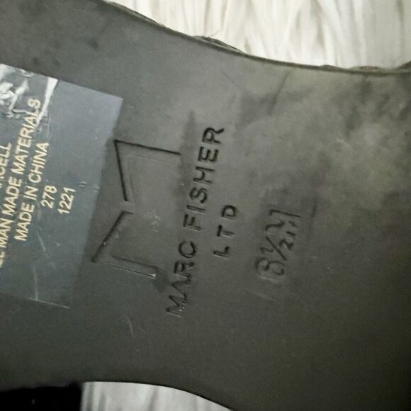 MARC FISHER | Marcell Braided Platform Sandal Black Espadrille Ankle Strap | 6.5 - Picture 11 of 12